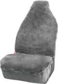 Fundas de Asiento de Oveja de Aegis, Fundas de Asiento de Piel de Merino Genuino para Delantero de Coche, Pieles Densas de Lujo, Ajuste Universal para la Mayoría de Coches, SUV, Camiones, Sedán (Gris)