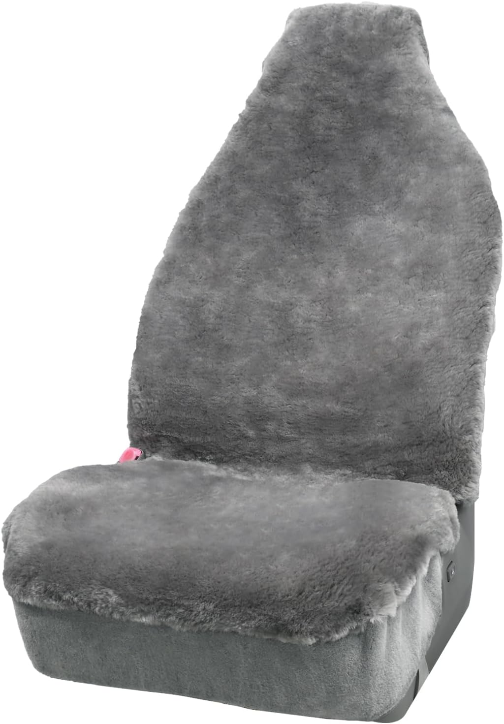 Fundas de Asiento de Oveja de Aegis, Fundas de Asiento de Piel de Merino Genuino para Delantero de Coche, Pieles Densas de Lujo, Ajuste Universal para la Mayoría de Coches, SUV, Camiones, Sedán (Gris)