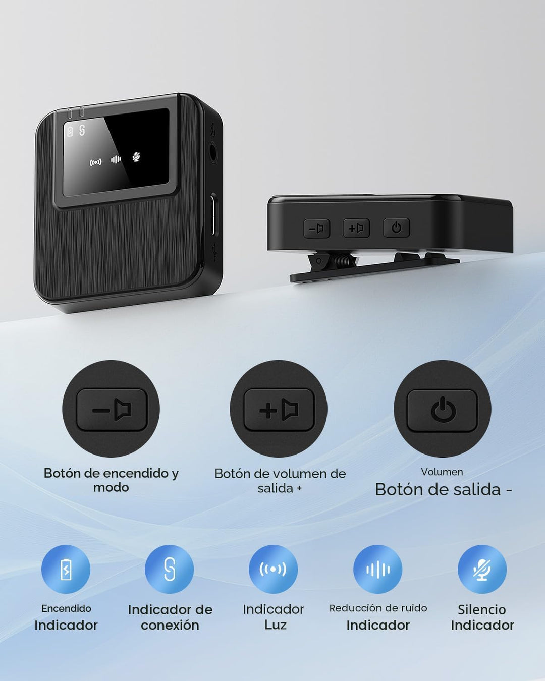 BAILIXIN Micrófono Lavalier inalámbrico para iPhone, Android, cámar...
