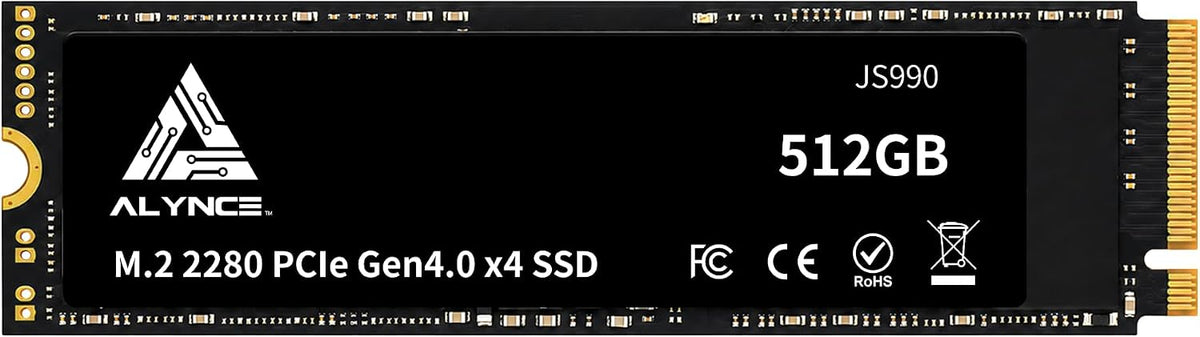 JS990 SSD de 512 GB PCIe Gen4 x4 NVMe M.2 2280, hasta 5000MB/s