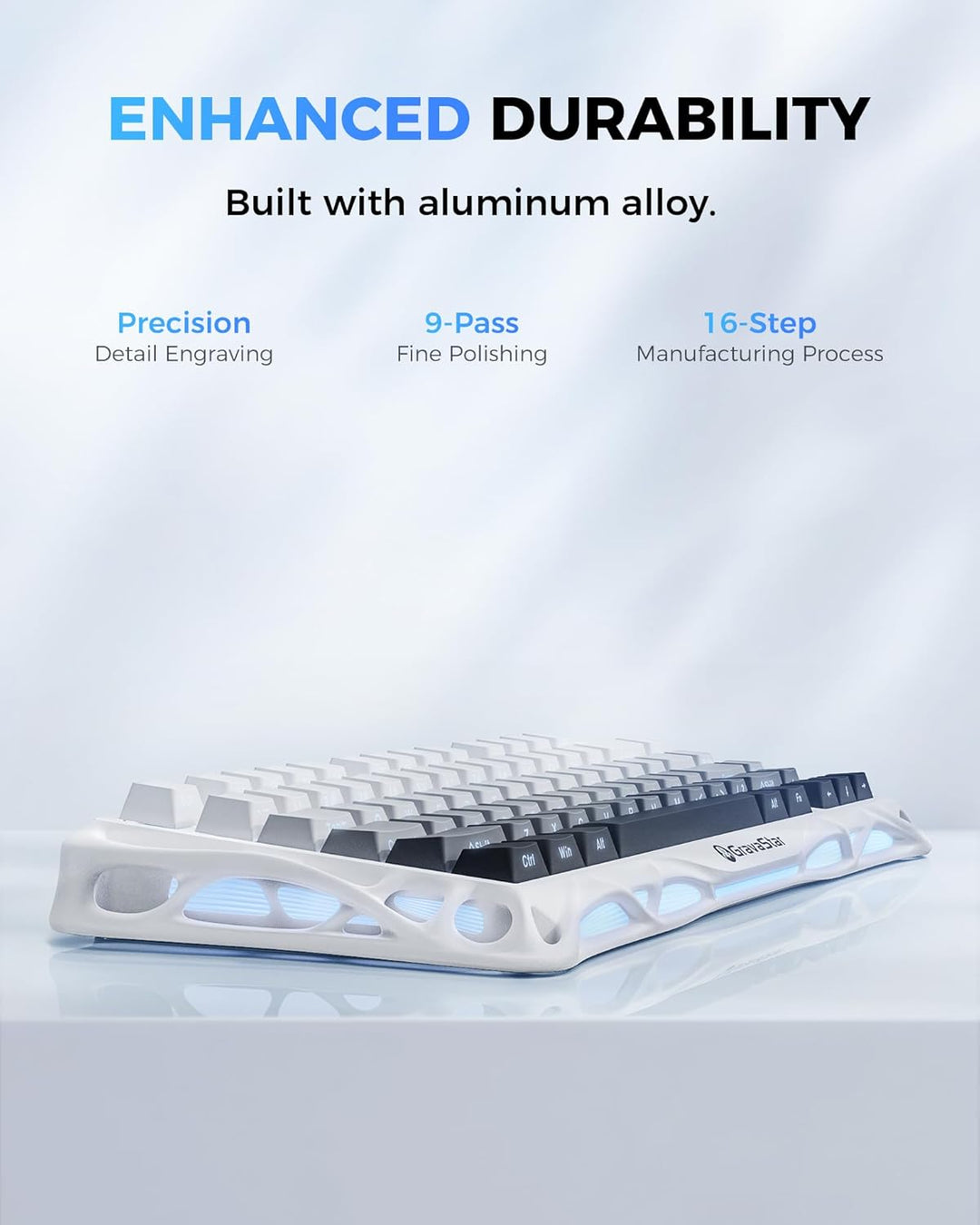 GravaStar Teclado mecánico inalámbrico Mercury K1 75% para juegos,...