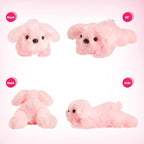 WEWILL - Cachorro rosa de peluche con luces LED de 10 pulgadas, con...