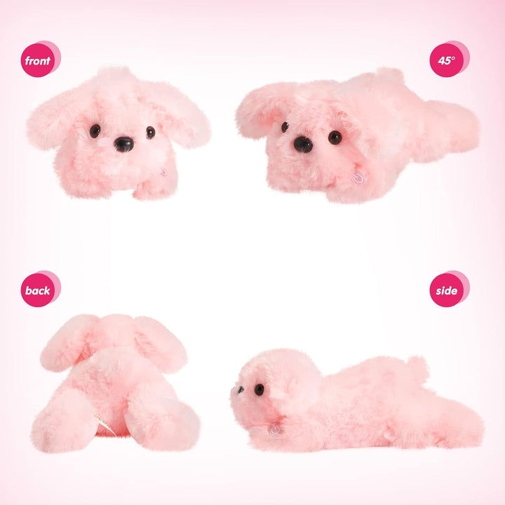 WEWILL - Cachorro rosa de peluche con luces LED de 10 pulgadas, con...