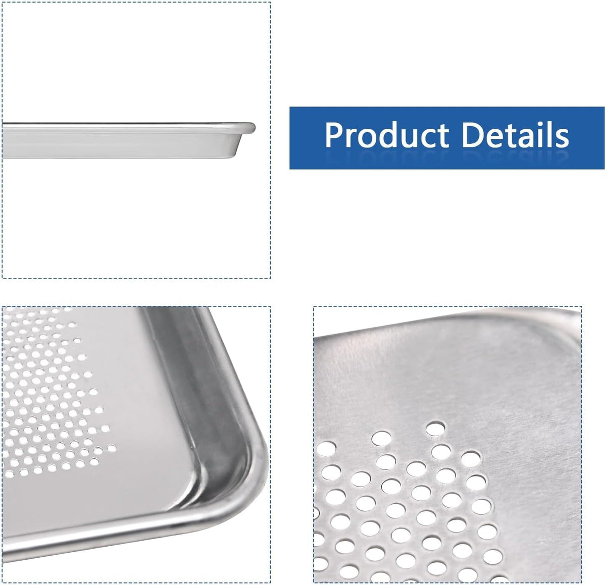 HARDURA Bandeja perforada de aluminio para hornear de 18 pulgadas de largo