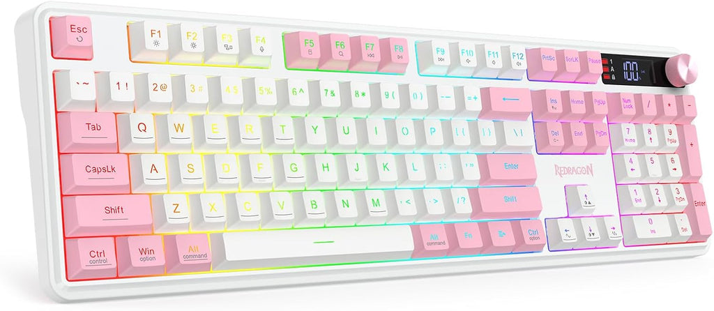 Redragon K526 PRO Teclado inalámbrico para juegos de membrana RGB