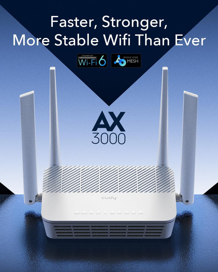 Cudy WR3000S AX3000 Router de malla WiFi 6 de doble banda, 5 puerto...