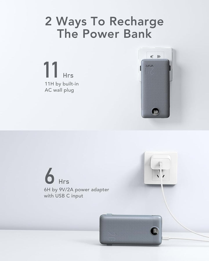 Cargador portátil de 20000 mAh, cargador de batería VRURC de carga...