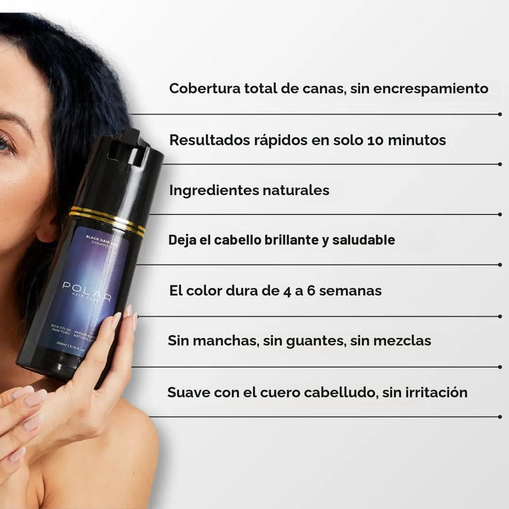 Polar Haircare - Champú de tinte para el cabello castaño medio para...