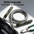 Hererope - Cuerdas de saltar con peso para hombres y mujeres, cuerda de saltar de 1/2 libra con rodamiento de bolas, agarre antideslizante, cable de acero duradero, cuerda de saltar pesada diseñada