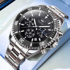 OLEVS Relojes para hombre, de cara grande, de acero inoxidable, resistente al agua, con fecha, analógicos, de cuarzo, modernos, de negocios, relojes de pulsera para hombre