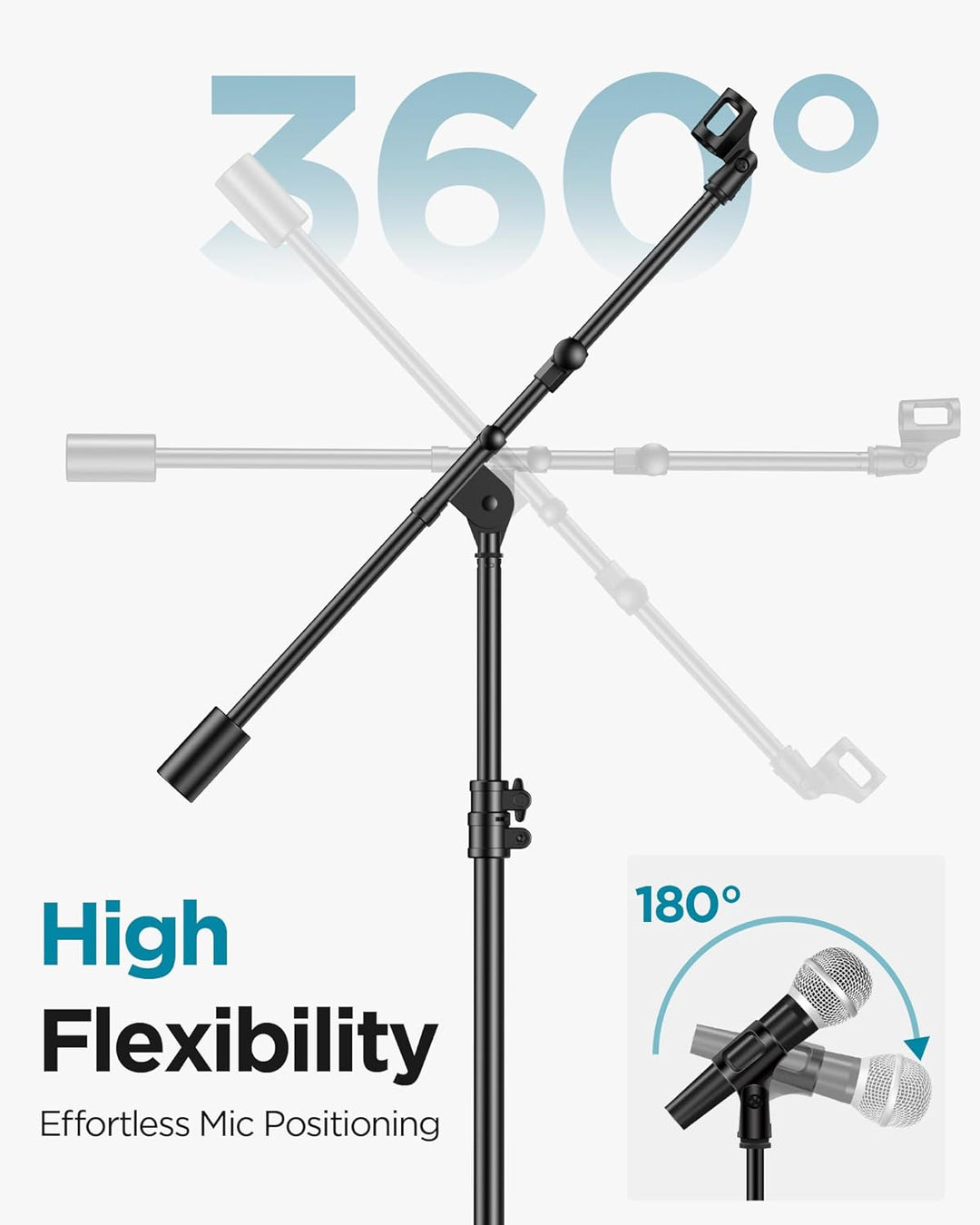 InnoGear Soporte de micrófono, altura máxima de 82.28 pulgadas, sop...