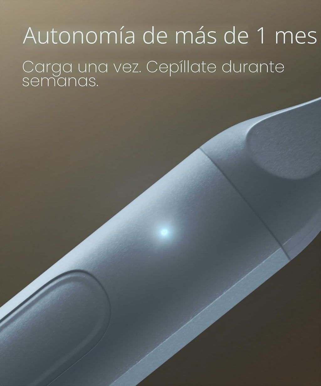 SURI Cepillo de dientes eléctrico Pro Sonic | Batería para más de 4 semanas | Sensor de presión | Cuerpo de aluminio | Temporizador de 2 minutos | Cabeza a base de plantas | Azul