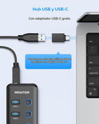 WENTER, hub USB 3.0 de 6 puertos, alimentado