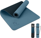 Tapete de yoga antideslizante, ecológico, con funda de transporte, tapete de yoga profesional para mujeres, tapete de entrenamiento para el hogar, pilates y ejercicios de piso