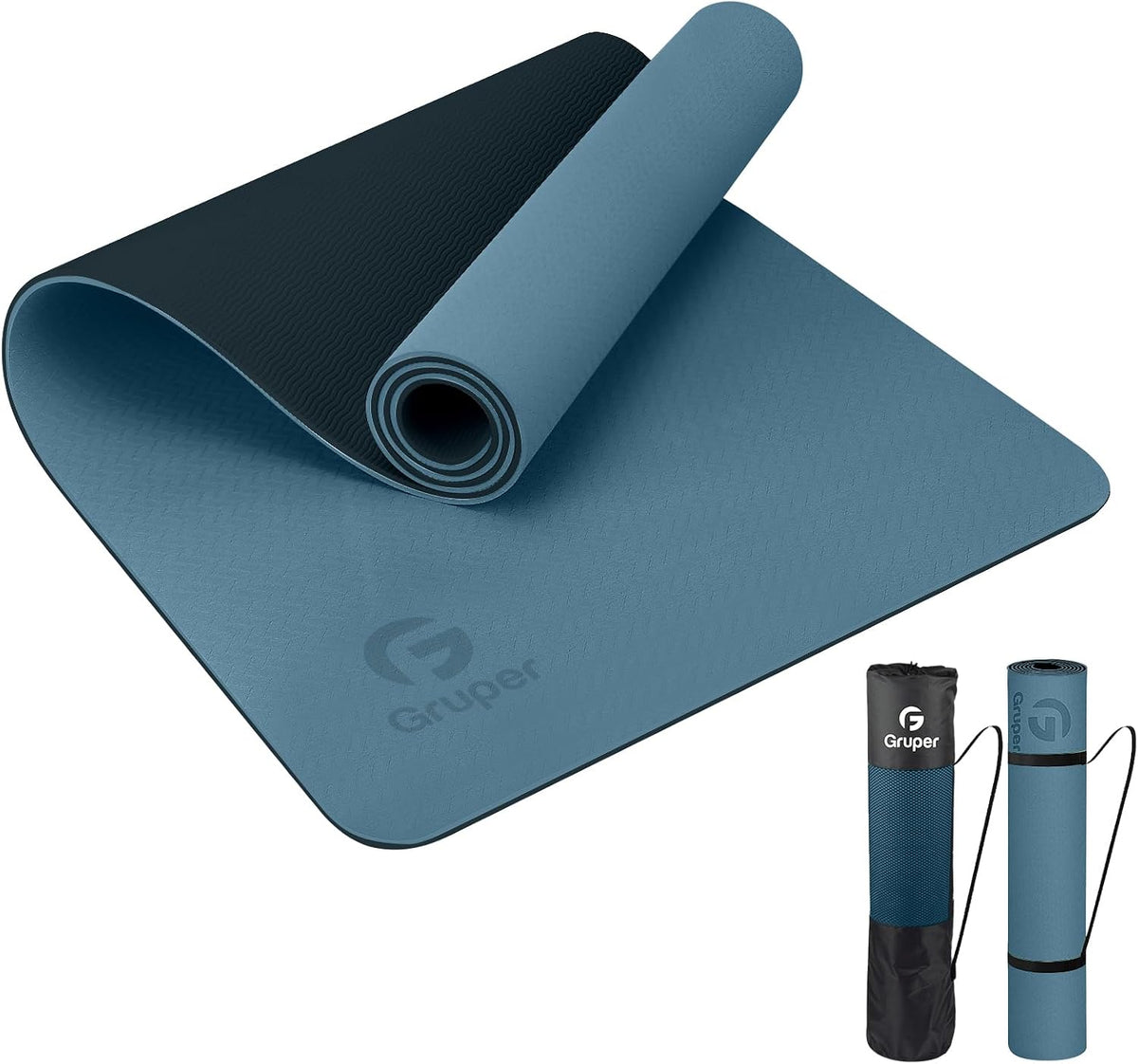 Tapete de yoga antideslizante, ecológico, con funda de transporte, tapete de yoga profesional para mujeres, tapete de entrenamiento para el hogar, pilates y ejercicios de piso