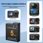YDW Cargador de batería inteligente para DJI OSMO 360 y Action 6/5 Pro/4/3,24 W concentrador de carga bidireccional inteligente rápido con pantalla LCD, muestra batería SOC, solo cargador (cargador de