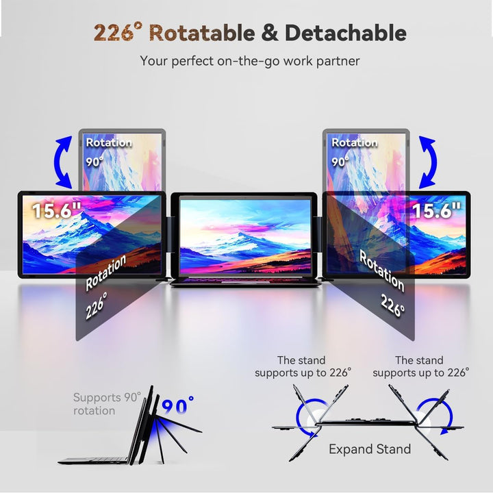 FQQ Extensor de Pantalla para computadora portátil Monitor portátil...