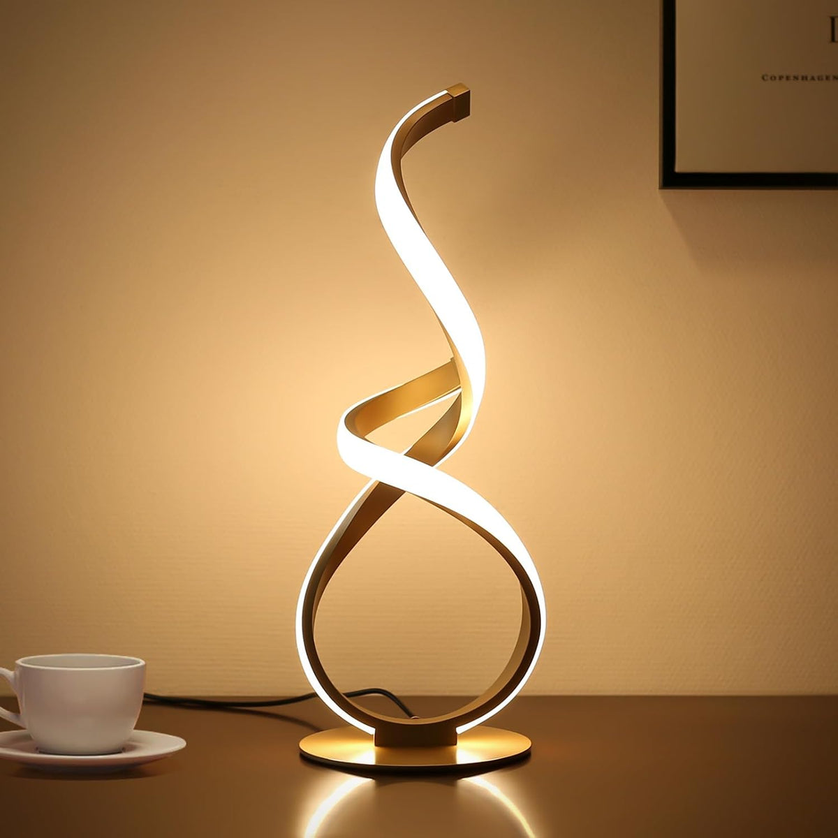 Lámpara Lámpara de mesita de noche única, luz LED táctil regulable en