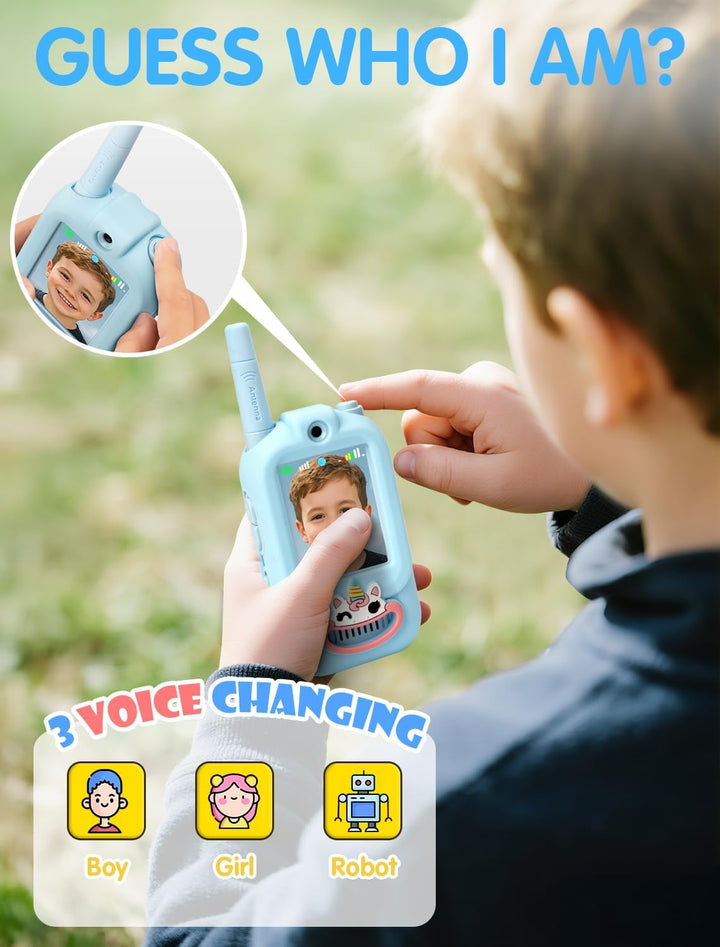 Walkie Talkie para niños con video: paquete de 2 juguetes recargabl...