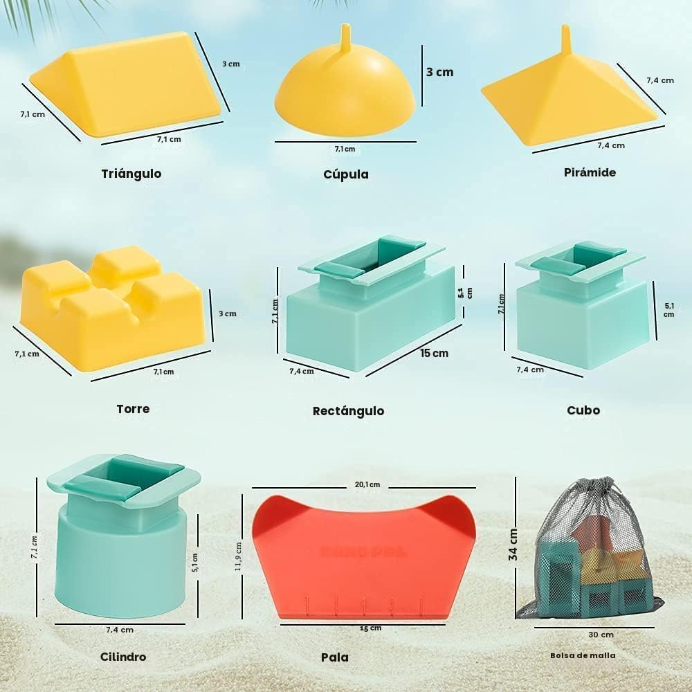 Juguetes de playa para niños de 3 a 12 años, moldes de castillo de
