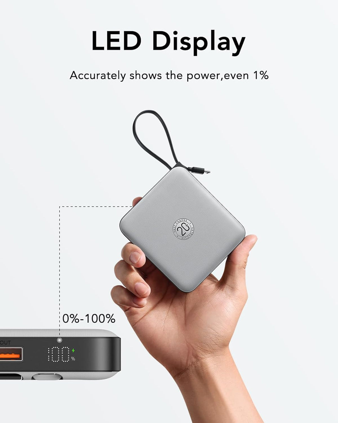 VRURC Cargador de teléfono portátil de 20000mAh con 4 cables integr...