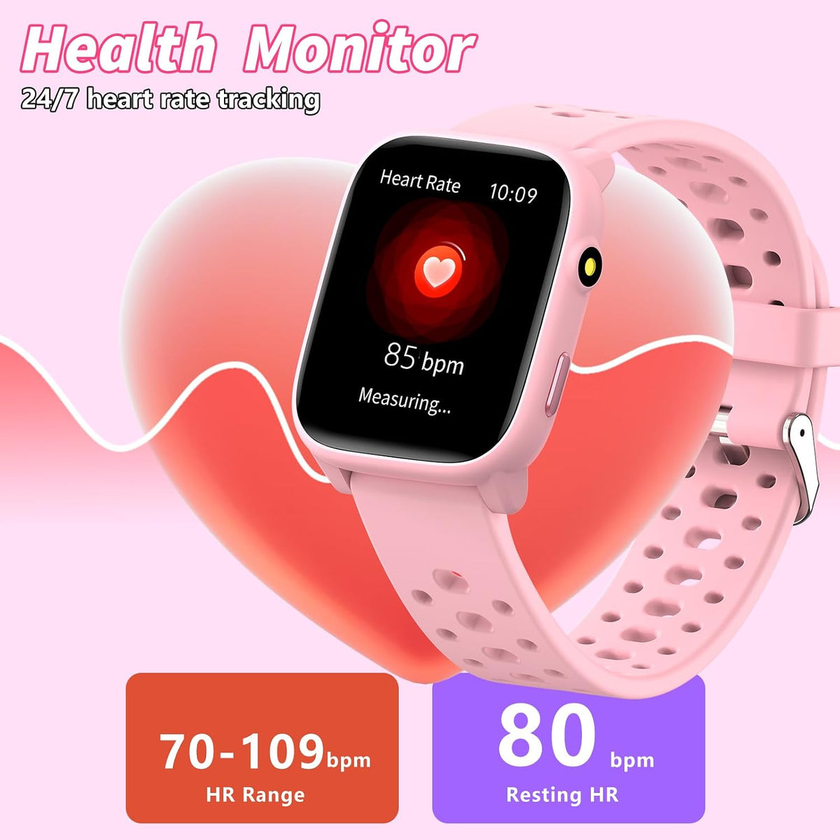 Relojes inteligentes, frecuencia cardíaca, monitor de sueño, podómetro, linterna, pantalla táctil de 1.83 pulgadas, impermeable IP68