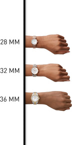 Emporio Armani Reloj rectangular de dos manos; reloj de vestir para mujer