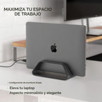 HumanCentric Soporte vertical para laptop compatible con MacBook Pro y MacBook Air, soporte para escritorio de computadora personal, aluminio, insertos intercambiables para adaptarse a diferentes
