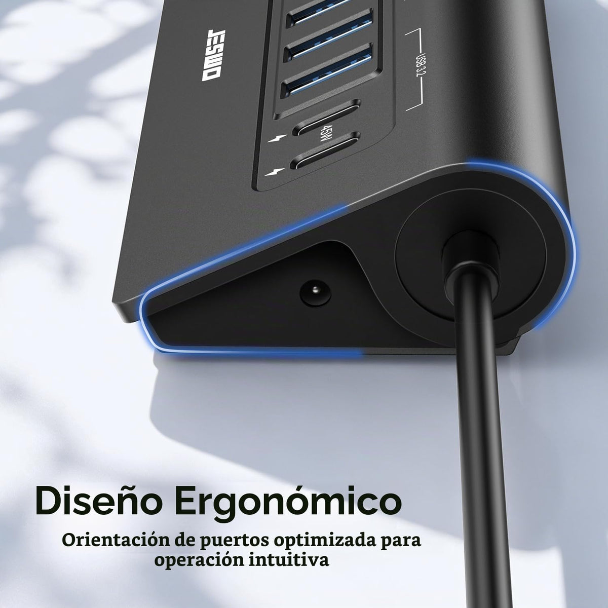 JESWO, hub USB de 9 puertos, alimentado, adaptador 20V/3.25A
