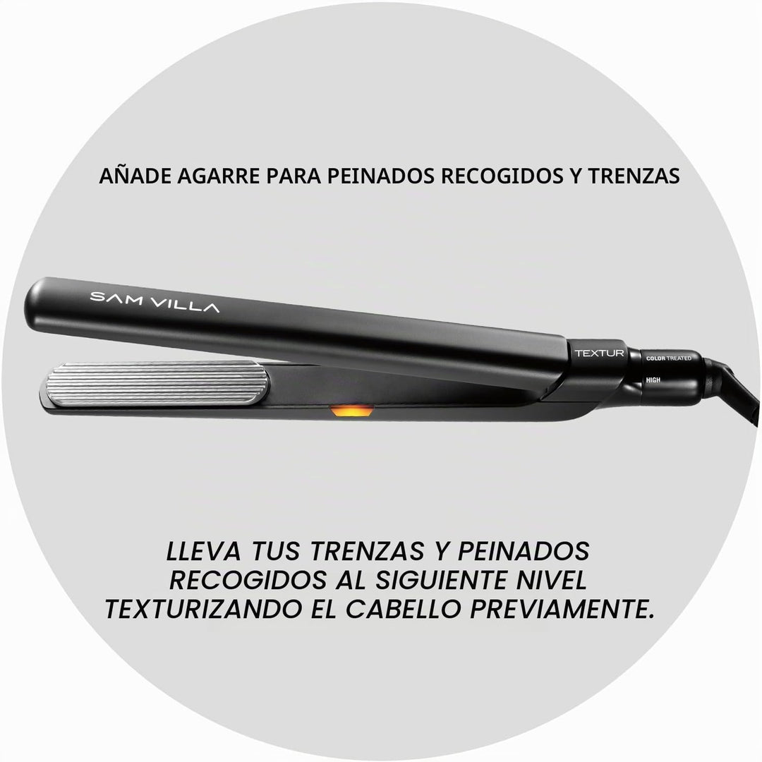 Sam Villa TEXTUR - Plancha de pelo texturizadora profesional con co...