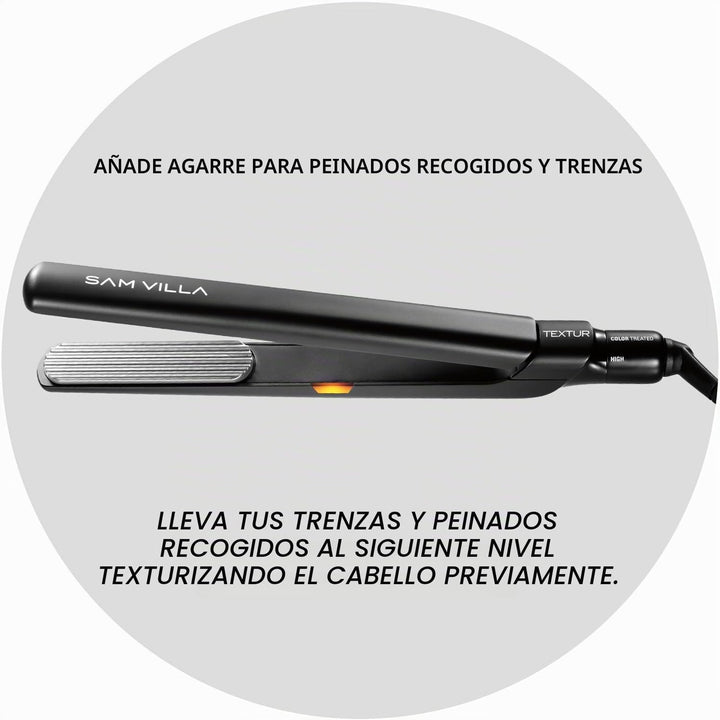Sam Villa TEXTUR - Plancha de pelo texturizadora profesional con co...