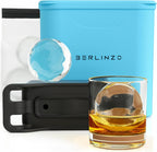 Berlinzo - Molde para hacer bolas de hielo, 2 esferas transparentes de menta de 2.4 pulgadas, no eléctrico