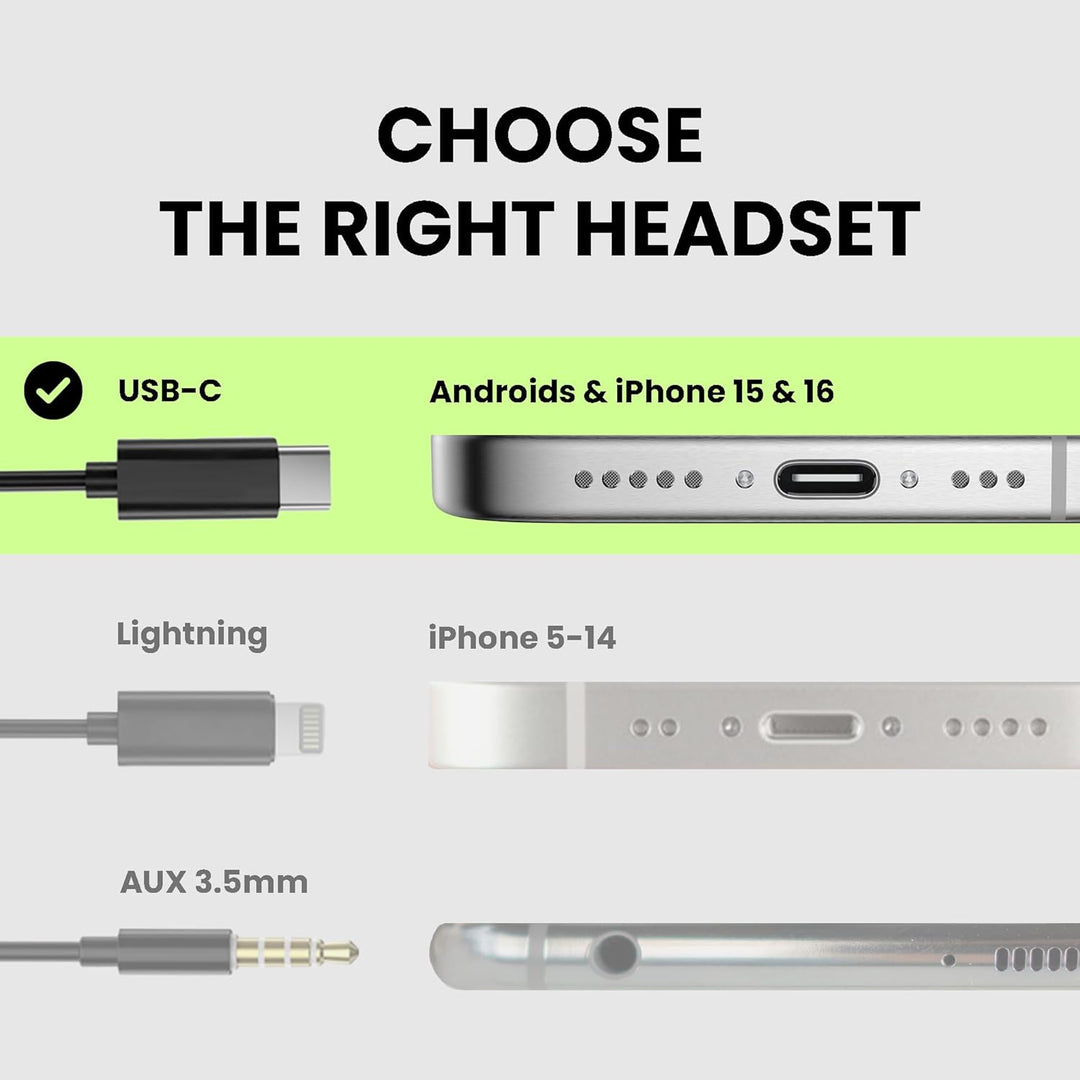 Avantree C171 - Auriculares con cable USB-C con micrófono y control...