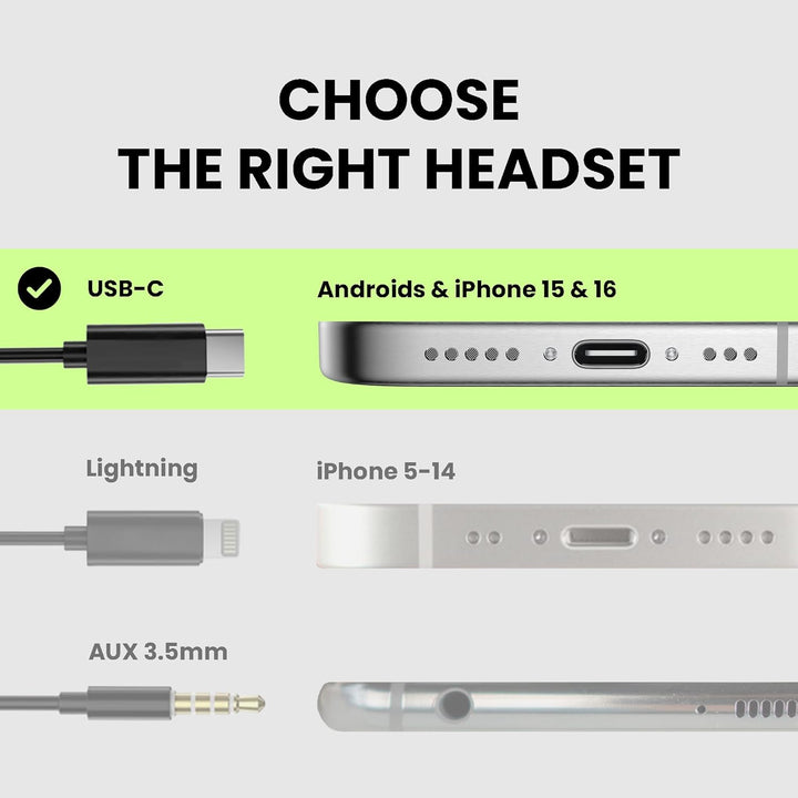 Avantree C171 - Auriculares con cable USB-C con micrófono y control...