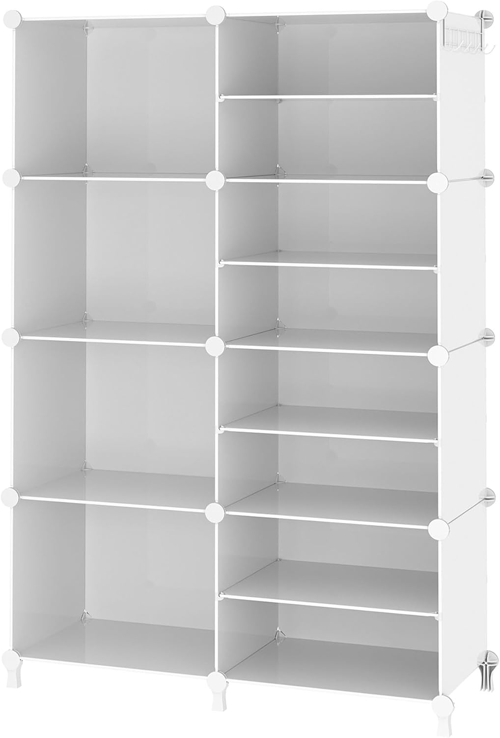 AWTATOS Organizador de armario con 8 estantes de almacenamiento, color blanco