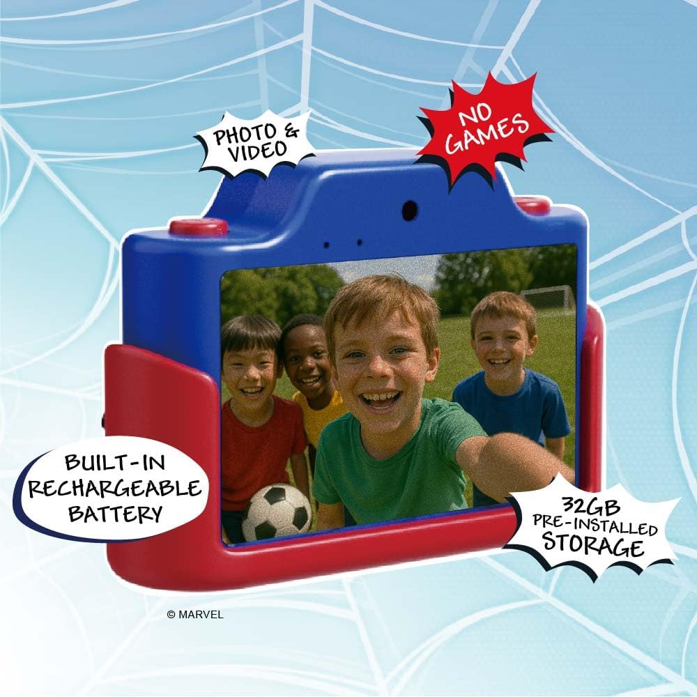 Cámara digital y videocámara para niños Spider-Man con pantalla tác...