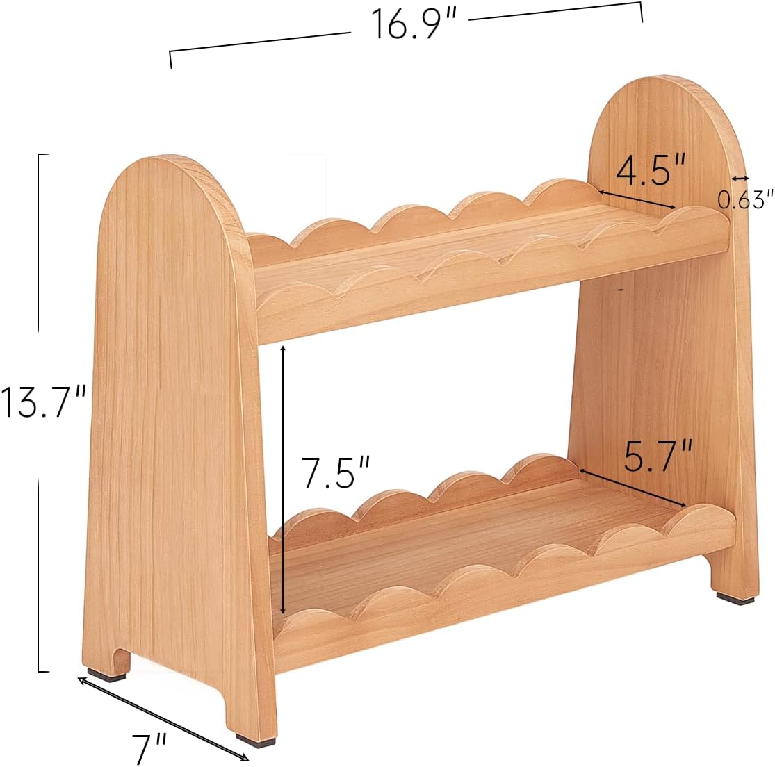 Organizador de encimera de baño de madera maciza 100%