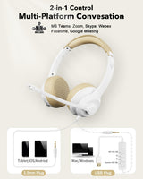 JIAMQISHI Auriculares USB con micrófono para PC, auriculares de dia...