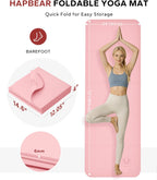 HAPBEAR Esterilla de yoga plegable de 72 x 24 x 0.24 pulgadas (0.236 in