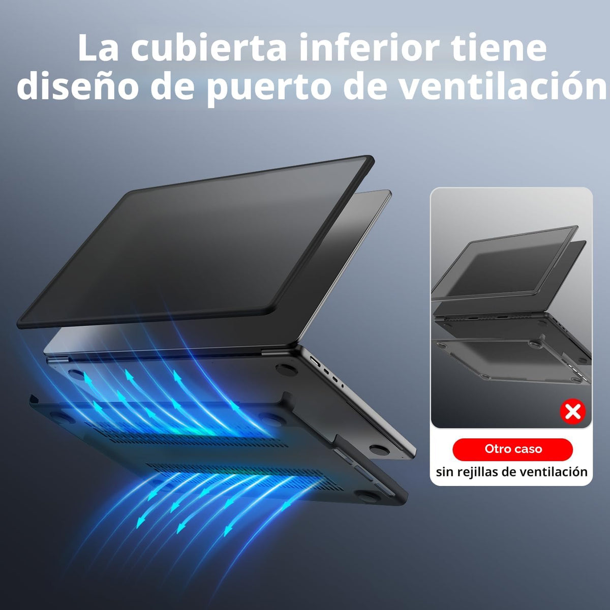 BlueSwan Funda antigrietas para MacBook Pro de 13 pulgadas M2 M1 20...
