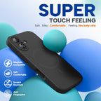 Miracase Funda de silicona y magnética para iPhone 17, color negro