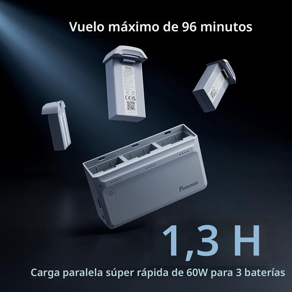 Potensic ATOM 4K GPS Drone, Gimbal de 3 ejes, 96 min de vuelo, Transmisión de 6 km