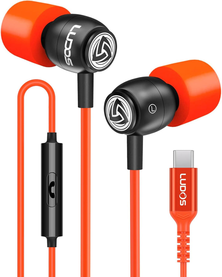 LUDOS Clamor Auriculares USB C para iPhone 16 15 Pro Max Plus iPad...