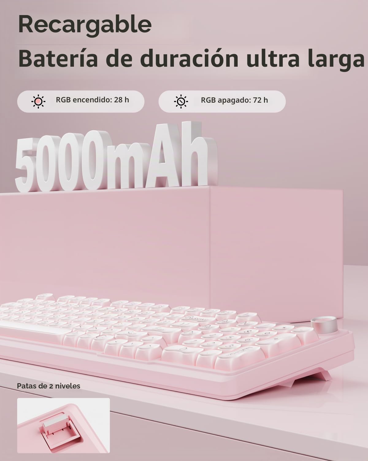 EWEADN V102 - Teclados inalámbricos, teclado para juegos de 98 tecl...