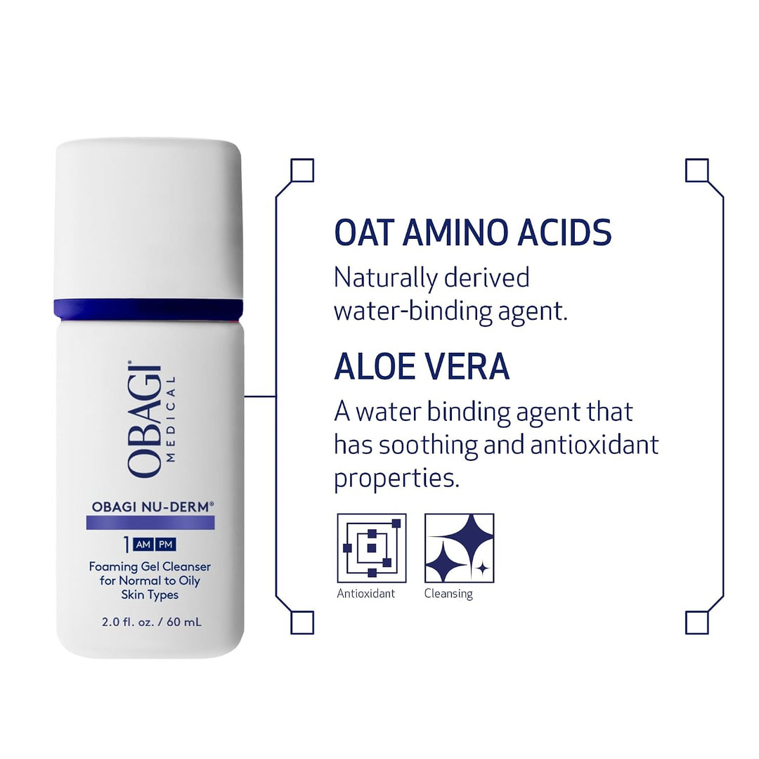 Obagi Nu-Derm Limpiador en Gel Espumoso para la cara \u2013 Limpiad...
