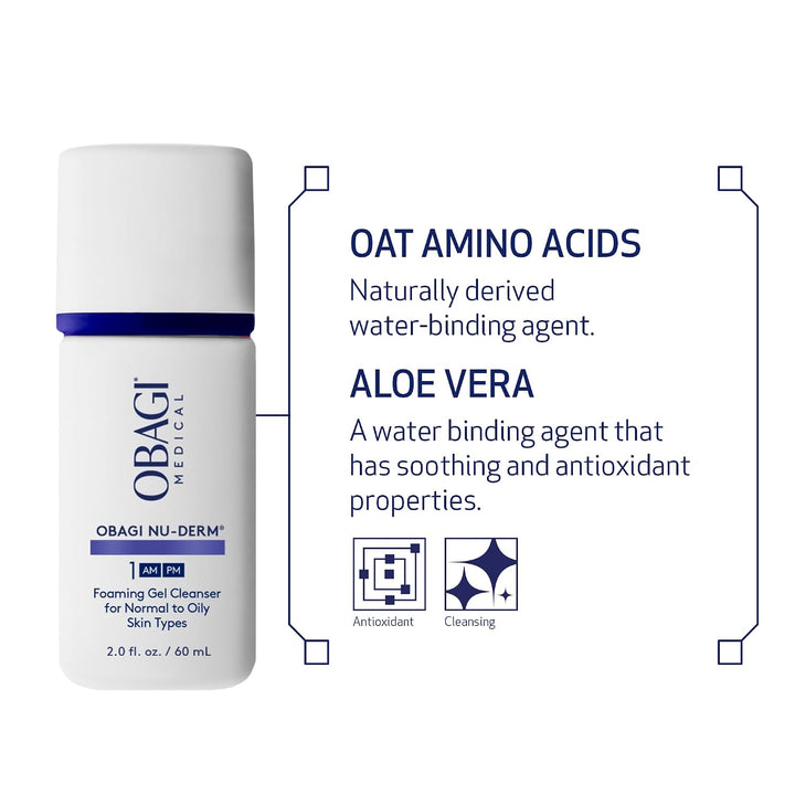 Obagi Nu-Derm Limpiador en Gel Espumoso para la cara \u2013 Limpiad...