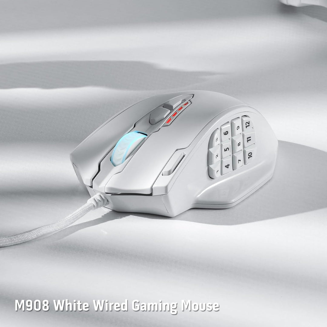Redragon M908 Impact RGB LED MMO Mouse para juegos con 12 botones l...
