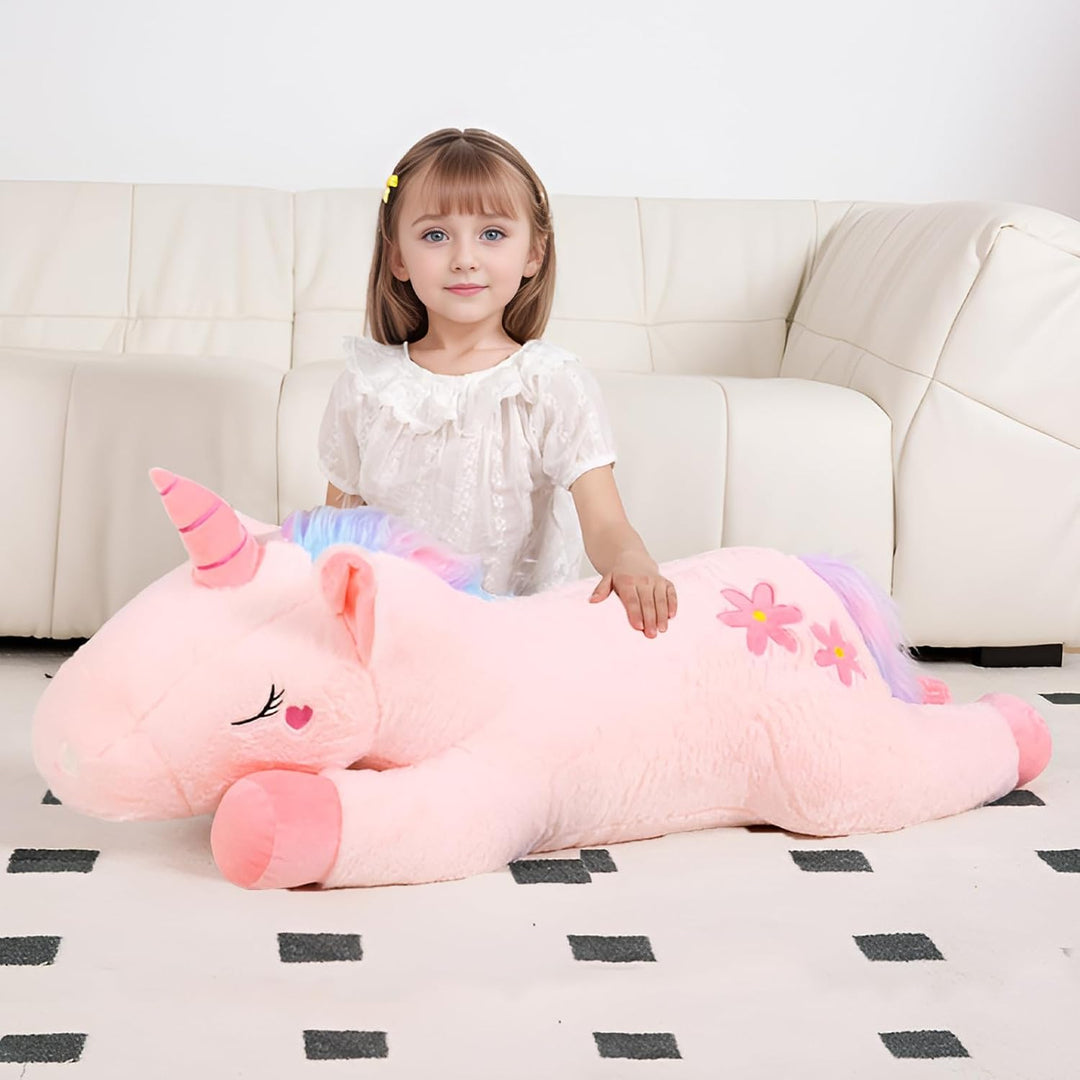 Tianmihou Lindo juguete de peluche gigante de unicornio rosa de 40...