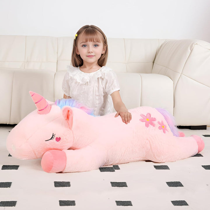 Tianmihou Lindo juguete de peluche gigante de unicornio rosa de 40...