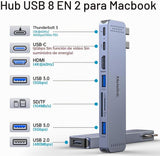 Adaptador de concentrador USB C para MacBook Pro\/Air M5 M4 M3 M2 M...
